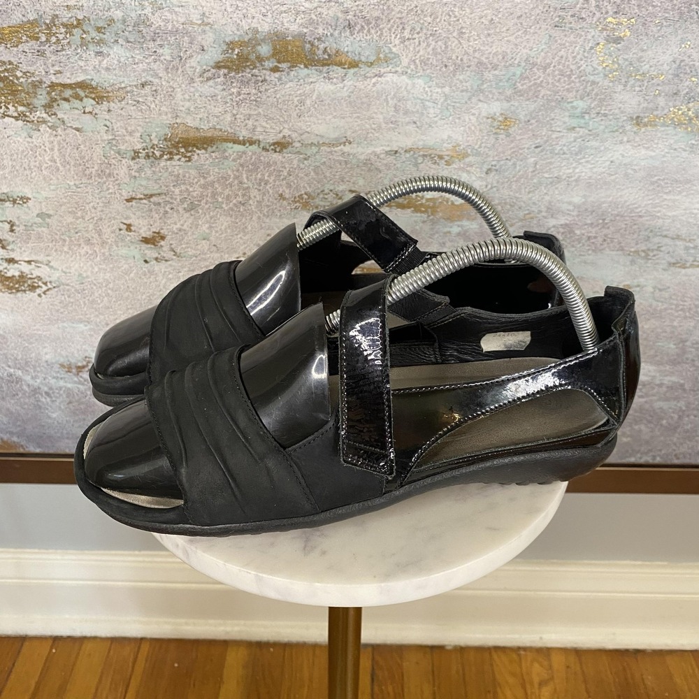 Naot Sandals Shoes Womens Size 9 Black Slingback Wedge Comfort Adjustable
